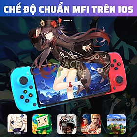 Tay Cầm Chơi Game Không Dây Bluetooth 5.0 Cho Điện Thoại Android, Ios, PC, Ipad Đa Nền Tảng Có Led Phím Chức Năng Đầy Đủ - Hàng Chính Hãng - ĐỎ - XANH