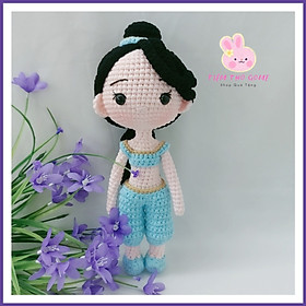 Búp bê nhồi bông, búp bê len móc handmade, Công chúa jesmine, quà cho cho bé