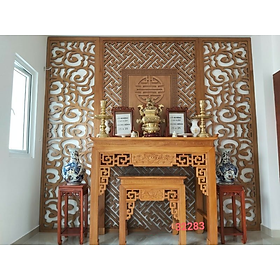 Mua Bộ bàn thờ gỗ gõ đỏ 1m54 x 1m27 mẫu triện sen