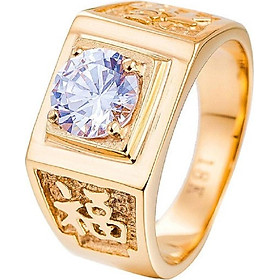 Nhẫn nam đính xoàn khắc chữ Phước đầy ý nghĩa và sang trọng vĩnh viễn không đen