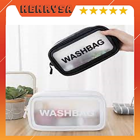 Túi đựng mỹ phẩm, đồ trang điểm đi du lịch trong suốt, chống thấm nước tiện dụng - HENRYSA - Màu Đen - Size S 22137 cm