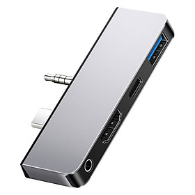 4 In 1 USB C Docking Station Hub 4K HDMI PD Charging USB 3.0 3.5mm Headphone Adapter For Surface Go