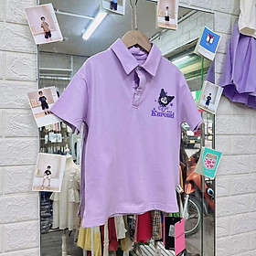Áo Polo bé gái cộc tay size đại 5-12 tuổi đính hình kuromi vải cao cấp thoáng mát kiểu dáng khỏe khoắn thời trang