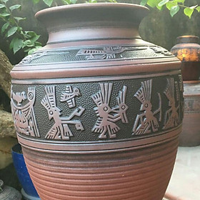 Mua Vò lọ cao cấp - Hoa văn trống đồng 35x16x15x24