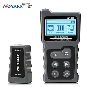NOYAFA NF-488 TESTER TESTER POE Switch Kiểm tra trực tuyến POE Điện áp phân cực Công cụ kiểm tra vòng lặp với màn hình LCD