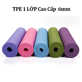 Thảm yoga VN - TPE 1 LỚP 6mm chống trơn trượt chất chắn cao cấp ( giao màu ngẫu nhiên ) BB56 Shalla