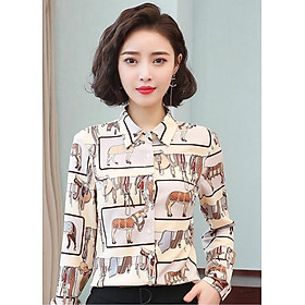 Sơ mi họa tiết nữ dv79