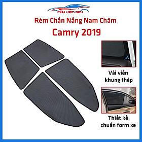 Bộ 4 rèm chắn nắng nam châm Camry 2019 khung cố định chống tia UV