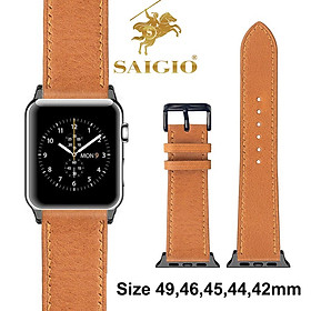 Dây Apple Watch 49mm 46mm 45mm 44mm 42mm, Chất Liệu Da Bò Cao Cấp, Dây Đeo Phong Cách Cổ Điển, Tương Thích Các Phiên Bản Series Ultra2/Ultra/SE2/SE/10/9/8/7/6/5/4/3/2/1
