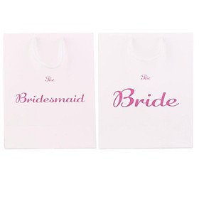 2x Bride Bridesmaid Wedding Hen Party Paper Bags with Handle Favor Gift Bags