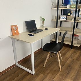 Mua Bộ bàn ghế chân sắt màu trắng chữ U - Bàn làm việc và ghế gỗ Eames - TI-CBUTGG