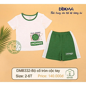 Bộ cộc tay bé trai 2-6 tuổi hình vợt tennis, Bộ hè cho bé hình ngộ nghĩnh vải cotton xước co giãn tốt thấm hút mồ hôi tốt