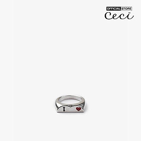 CECI - Nhẫn nữ kim loại mặt khắc chữ độc đáo CC2-01000107