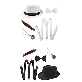 2 Sets Vintage Men Magician Bachelor Party Costume Show Fancy Watch Outfit