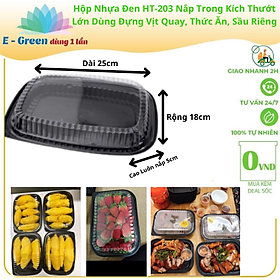 Mua Lốc 10-50-100 Hộp HT-203 Lớn nắp trong dùng đựng Gà nướng  hải sản  sầu riêng  Kích thướt 25cm x 18cm x 5cm