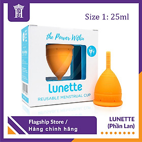 Cốc Nguyệt San Lunette Màu Cam - Vật Liệu 100% Silicon Y Tế Đạt Chứng Nhận FDA - Nguyên Tem Niêm Phong - Sản Xuất Tại Phần Lan - Hàng Chính Hãng - Lunette Menstrual Cup Orange