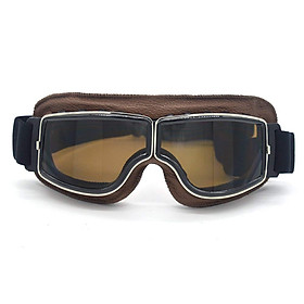 Leather Vintage Scooter Goggles Pilot Ski Sunglasses Helmet Eyewear Frame