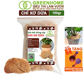 Chỉ Xơ Dừa Greenhome, Bao 100gr, Chuyên Dùng Giá Thể Trồng Lan, Kiểng Lá, Đắp Gốc Giữ Ẩm Cây Trồng