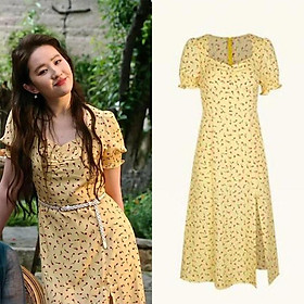 SHUANGYAN Lưu Diệc Phỉ cùng kiểu thiết kế thời trang kiểu Pháp, hoa cổ, tay áo dài, váy dài, khí chất