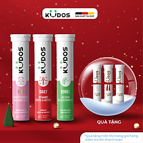 Combo Thực phẩm bảo vệ sức khỏe KUDOS KIDS + Viên Sủi KUDOS BONE + Viên Sủi KUDOS DAILY (20 viên/tuýp)