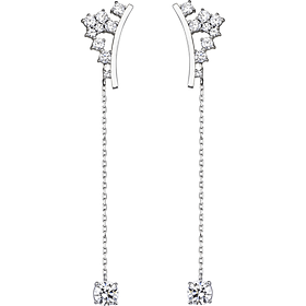 Bông tai bạc đính đá PNJSilver hình vũ điệu rạng rỡ XMXMW060001