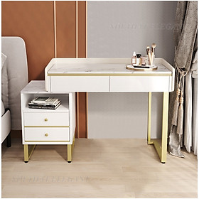 Mua Bộ bàn trang điểm cao cấp  bọc da PU  mặt đá Ceramic  chân nẹp inox mạ  có 4 ngăn kéo – EL-TD19