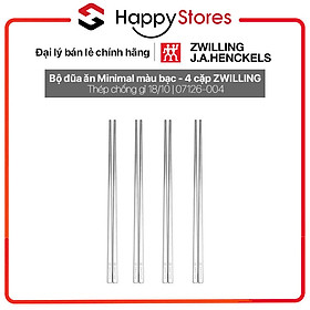 Bộ đũa ăn Minimal màu bạc 4 cặp ZWILLING 07126-004 - Hàng nhập khẩu