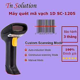 Hình ảnh Máy quét mã vạch 1D SC-1205 hỗ trợ quét đọc mã sản phẩm