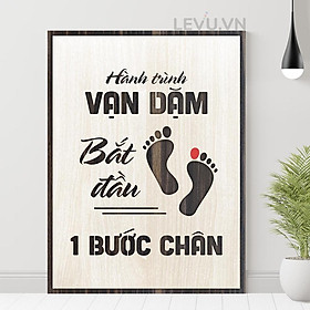 Mua Tranh treo tường bằng gỗ tạo động lực cao cấp trang trí văn phòng SBS008 Hành trình vạn dặm bằng 1 bước chân