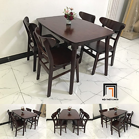 Mua Bộ bàn ghế ăn 4 ghế mango mặt gỗ màu nâu đậm