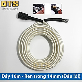 Mua 10m Dây rửa xe cao áp cho máy xịt rửa áp lực - Ren trong 14mm_Đầu lồi