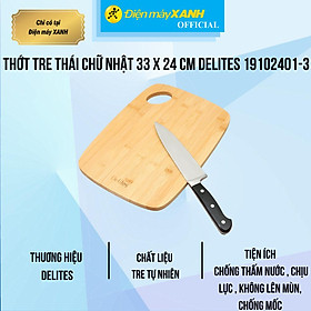 Mua Thớt tre thái chữ nhật 33 x 24 cm Delites 19102401-3 - Hàng Chính Hãng
