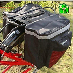 Túi treo hành lý đằng sau chống nước-Túi đôi phía sau yên xe Đồ dùng và thiết bị đi xe đạp Màu Đỏ