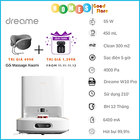 Mua Robot Hút Bụi Lau Nhà DREAME BOT W10 Pro  Camera AI  Tự Giặt Giẻ  Sấy Khô  Khử Khuẩn Ion Bạc  Cảm Biến Nhận Diện Siêu Thông Minh  Diện Tích Hoạt Động 300m2  Áp Suất 4000 Pa  Công Suất 55W - Hàng Nhập Khẩu - Sử Dụng Tiếng Anh