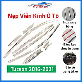 Bộ nẹp viền cong kính Inox Cho Hyundai Tucson 2016-2021