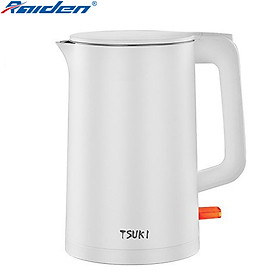 Mua Ấm siêu tốc 2 lớp 1.5L Tsuki TS-DS01-W lòng ấm bằng inox 304 đúc nguyên khối  tự ngắt điện an toàn khi đun cạn nước - Hàng chính hãng