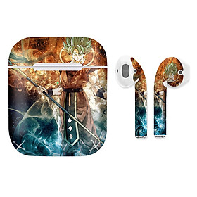 Mua Miếng dán skin chống bẩn cho tai nghe AirPods in hình Dragon Ball - Goku Blue - 7vnr77 (bản không dây 1 và 2