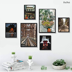 Mua Bộ khung tranh treo tường Hà Nội  tranh decor phòng ngủ  phòng khách. Tặng kèm đinh ba chân không cần khoan tường