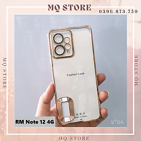 Ốp lưng cho Xiaomi Redmi Note 12 4G trong viền màu cạnh vuông bảo vệ camera sang trọng