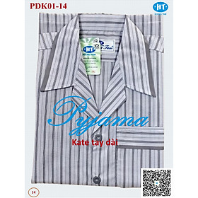Bộ Pyjama HUONGTAM Kate tay dài nam cao cấp(PDK01). Chất liệu Kate loại tốt:  mềm mại, thoáng mát, không phai màu.