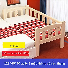 Mua Giường ngủ cho trẻ em chất liệu gỗ size 128*60*70cm 3MKT ghép cạnh giường người lớn dùng thay nôi cũi cho bé từ sơ sinh