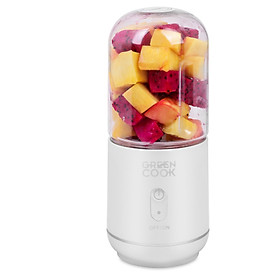 Máy xay sinh tố (xay được đá) cầm tay pin sạc Green Cook 300ml,Công suất 30W - Hàng chính hãng