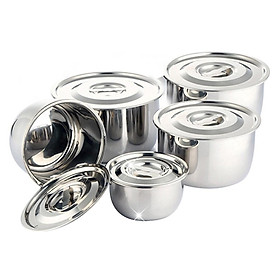 Mua Nồi Inox Có Nắp Đậy 5 Size (Bộ 5 Nồi)