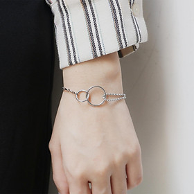 Vòng đeo tay nữ titan thép retro vòng tròn đơn giản