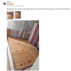 Mua Chiếu trúc vân gỗ mặt sau lót lụa in hoa  loại dày đẹp cho mùa hè mát lạnh - nhiều kích thước
