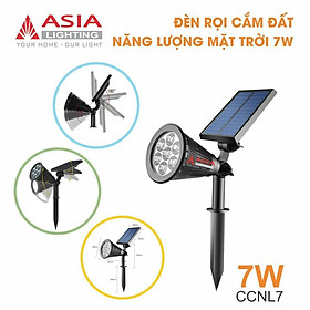 Đèn Rọi cắm cỏ, chiếu cây Năng Lượng Mặt Trời Asia 7W Hàng Chính Hãng