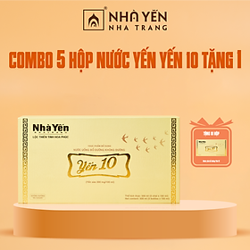 [COMBO 5 TẶNG 1] Nước Yến Sào Yến 10 - Nhà Yến Nha Trang - Hộp 5 Chai - Không Đường - Nước Yến Thủy Phân - Yến Không Đường - Tổ Yến Chưng Sẵn - Hàng Chính Hãng