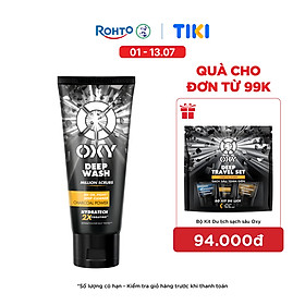 Sữa rửa mặt cho nam Oxy sạch sâu giảm nhờn dạng kem có hạt massage Oxy Deep Wash 100g
