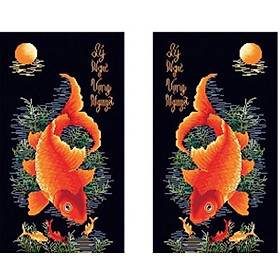 Mua TRANH THÊU 3D LÝ NGƯ VỌNG NGUYỆT 82x75CM - TỰ THÊU