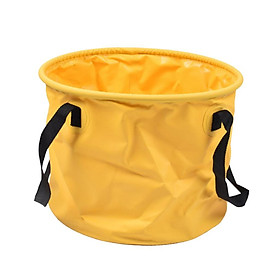PVC Collapsible Fishing Bucket Outdoor Camping Fish Water Bucket Yellow
